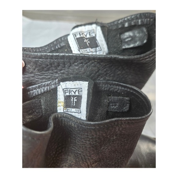 Frye Engineer Black Pebbled Leather Moto Biker Boots 76500 Womens 8.5 - Picture 8 of 8